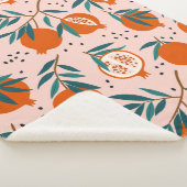 Farbenfrohe Granatapfelmuster Sherpadecke (3/4)