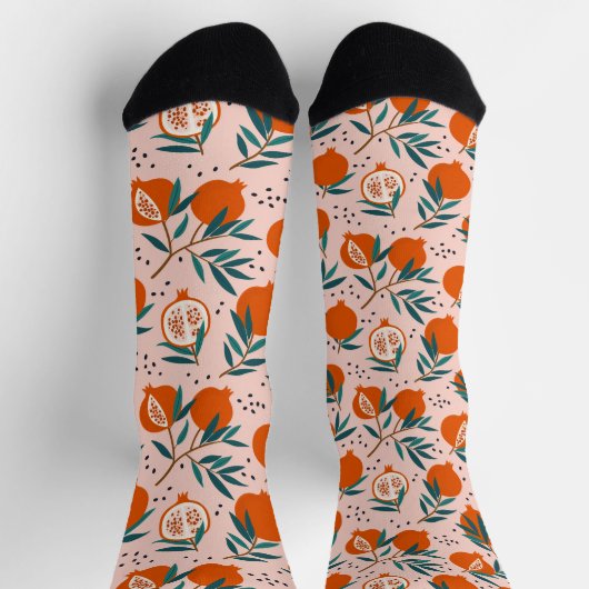 Farbenfrohe Granatapfelmuster Socken (Oben)