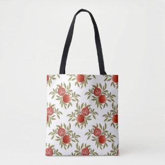 Farbenfrohe Granatapfelmuster-Tasche – Rote Frucht Tasche