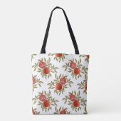 Farbenfrohe Granatapfelmuster-Tasche – Rote Frucht Tasche (Rückseite)