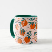 Farbenfrohe Granatapfelmuster Tasse (Vorderseite Links)