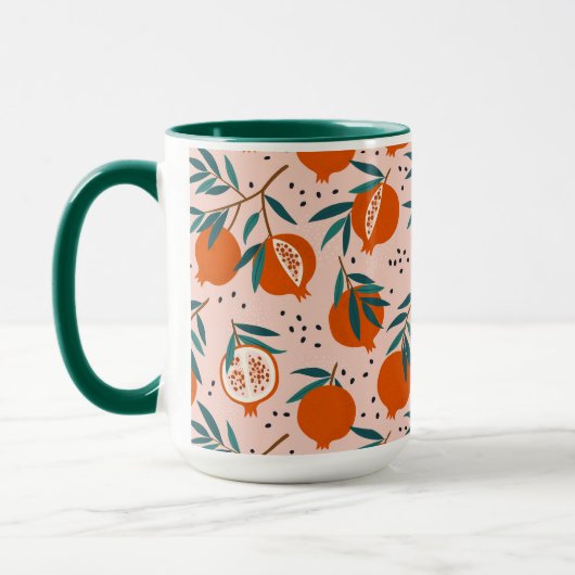 Farbenfrohe Granatapfelmuster Tasse (Links)