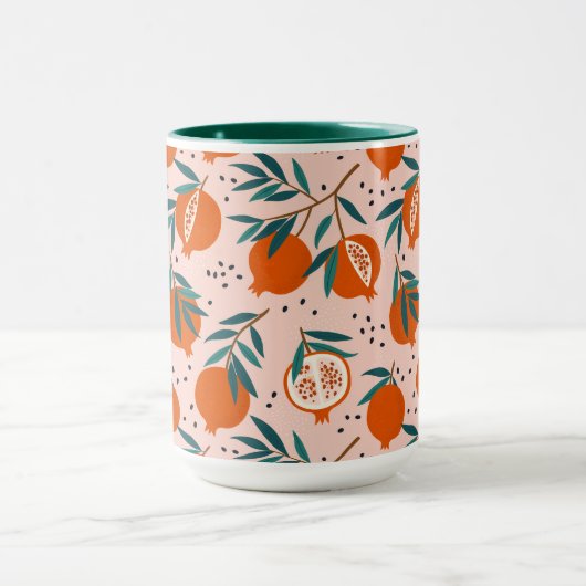 Farbenfrohe Granatapfelmuster Tasse (Zentrum)