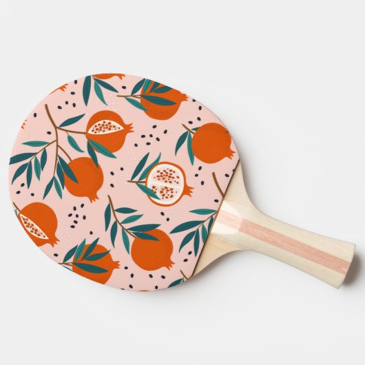 Farbenfrohe Granatapfelmuster Tischtennis Schläger (Seitenansicht)