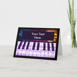 Farbenfrohe Grand Piano-Tastatur und Musiknoten Karte