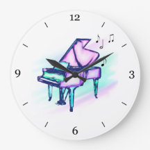 Farbenfrohe Grand Piano Wasserfarbe & Musiknoten