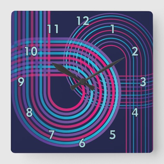 Farbenfrohe Grand-Prix-Rennstrecke Quadratische Wanduhr (Vorderseite)