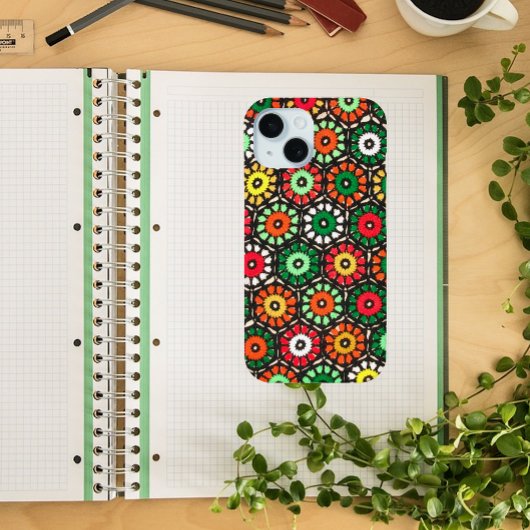 Farbenfrohe Granny Circles Crochet-Muster Case-Mate iPhone Hülle