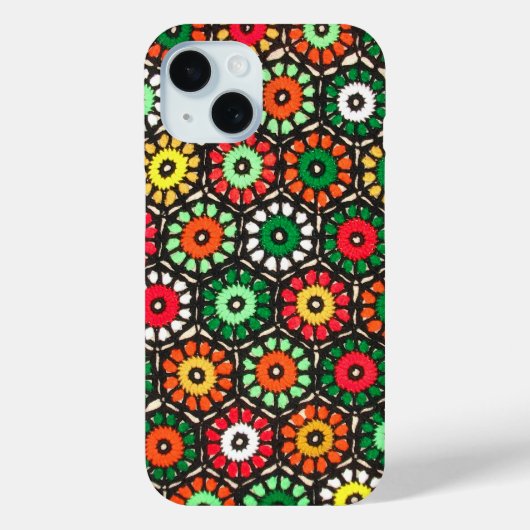Farbenfrohe Granny Circles Crochet-Muster Case-Mate iPhone Hülle (Rückseite)