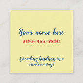 Farbenfrohe Grateful Inspirivity Contact Card Quadratische Visitenkarte (Rückseite)