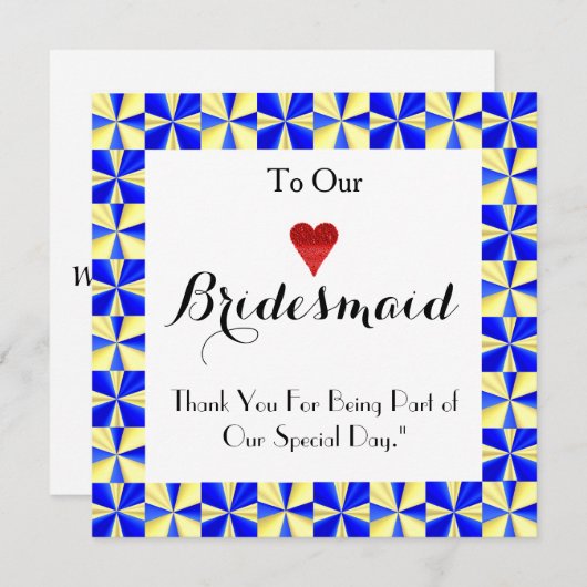 Farbenfrohe Grenze, die meine Brautjungfrau ist, d Einladung (Vorne/Hinten)