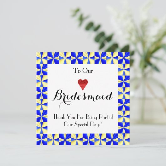 Farbenfrohe Grenze, die meine Brautjungfrau ist, d Einladung (Stehend Vorderseite)