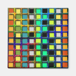 Farbenfrohe Grid-gekocht von Shirley Taylor Magnet