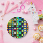 Farbenfrohe Grid-gekocht von Shirley Taylor Pappteller (Party)