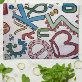 Farbenfrohe griechische Alphabet Geschirrtuch (Gefaltet)