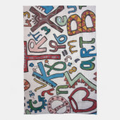Farbenfrohe griechische Alphabet Geschirrtuch (Vertikal)