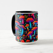 Farbenfrohe Groovy Biolumineszenz Pilze Tasse (Vorderseite Links)