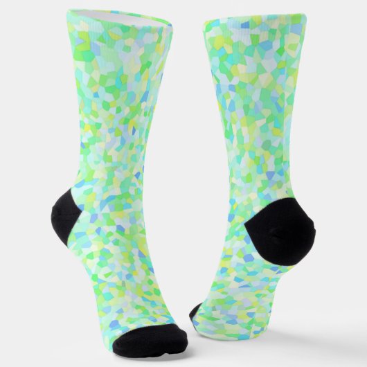 Farbenfrohe Groovy Boho Eclectic Sprinkles Mosaik Socken (Gewinkelt)