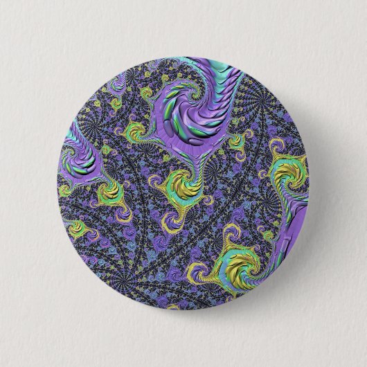 Farbenfrohe Groovy Boho Hippie Funky Abstrakte Fra Button (Vorderseite)