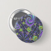 Farbenfrohe Groovy Boho Hippie Funky Abstrakte Fra Button (Vorne & Hinten)