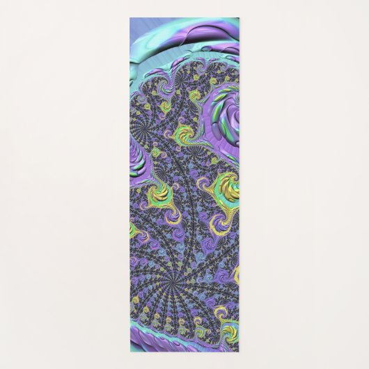 Farbenfrohe Groovy Boho Hippie Funky Abstrakte Fra Yogamatte (Vorderseite)