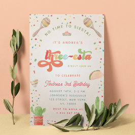 Farbenfrohe Groovy Fiesta 3. Geburtstagsgeschlecht Einladung