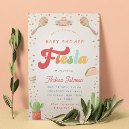 Farbenfrohe Groovy Fiesta Retro Mexican Baby Showe Einladung