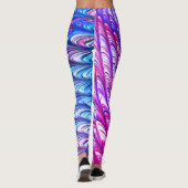 Farbenfrohe Groovy Funky Trippy Waves Abstrakte Ku Leggings (Rückseite)