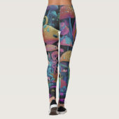 Farbenfrohe Groovy Magic Mushrooms Leggings (Rückseite)