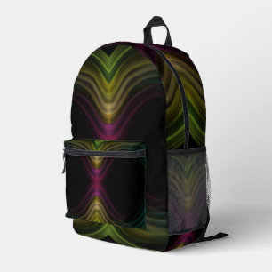 Farbenfrohe Groovy Psychedelic Muster Abstrakt Art Bedruckter Rucksack