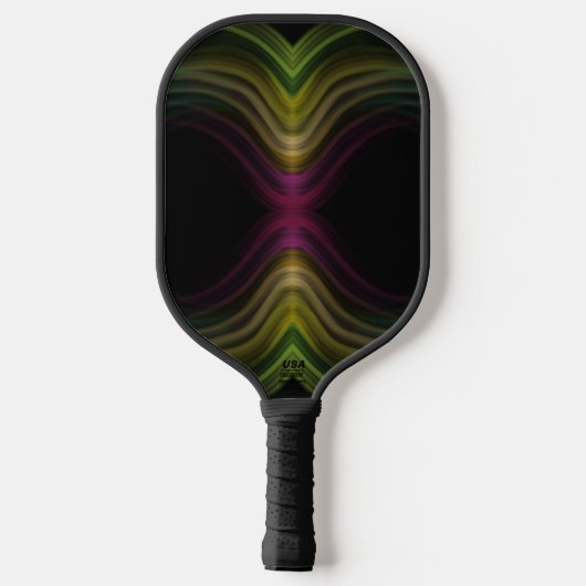 Farbenfrohe Groovy Psychedelic Muster Abstrakt Art Pickleball Schläger (Rückseite)