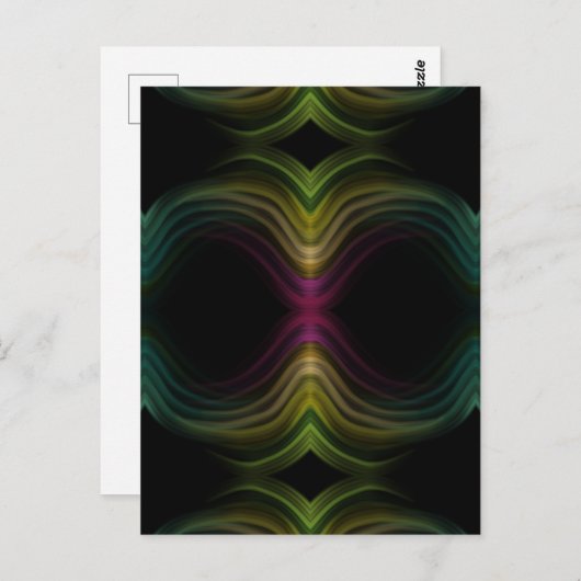 Farbenfrohe Groovy Psychedelic Muster Abstrakt Art Postkarte (Vorne/Hinten)