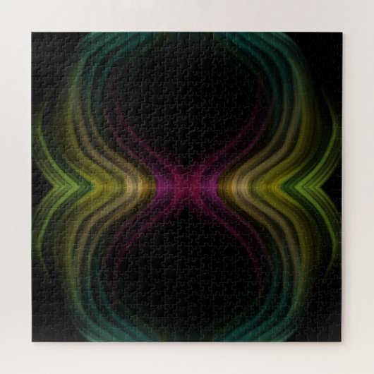 Farbenfrohe Groovy Psychedelic Muster Abstrakt Art Puzzle (Horizontal)