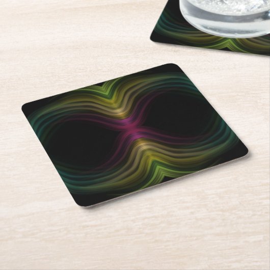 Farbenfrohe Groovy Psychedelic Muster Abstrakt Art Rechteckiger Pappuntersetzer (angewinkelt)