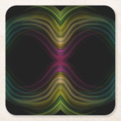 Farbenfrohe Groovy Psychedelic Muster Abstrakt Art Rechteckiger Pappuntersetzer (Vorderseite)