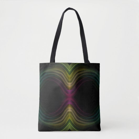 Farbenfrohe Groovy Psychedelic Muster Abstrakt Art Tasche (Vorderseite)