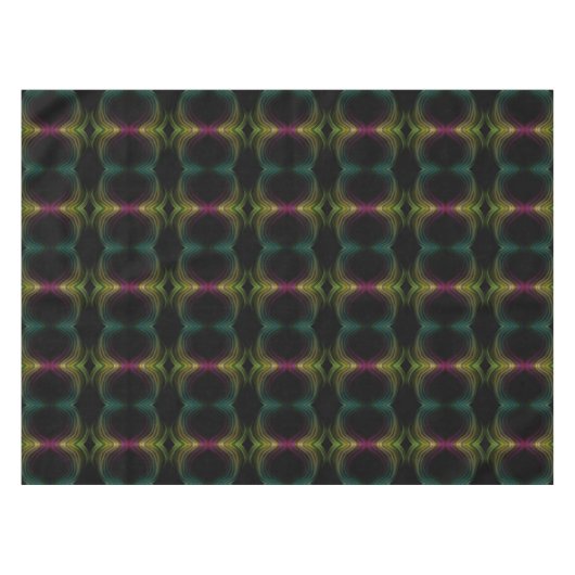 Farbenfrohe Groovy Psychedelic Muster Abstrakt Art Tischdecke (Vorderseite (Horizontal))