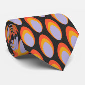 Farbenfrohe Groovy Retro 70er Pattern Neck Tie Krawatte (Gerollt)