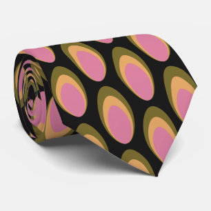 Farbenfrohe Groovy Retro 70er Pattern Neck Tie Krawatte
