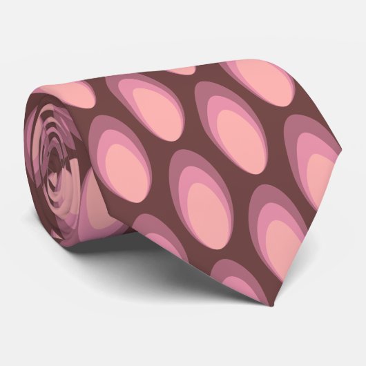 Farbenfrohe Groovy Retro 70er Pattern Neck Tie Krawatte (Gerollt)