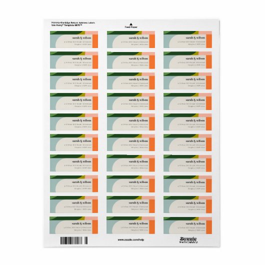 Farbenfrohe Groovy Retro Arch Abstrakte Adresse (Vorne)