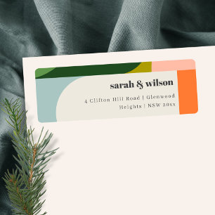 Farbenfrohe Groovy Retro Arch Abstrakte Adresse