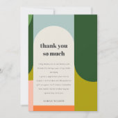 Farbenfrohe Groovy Retro Arch Abstrakte Babydusche Dankeskarte (Vorderseite)