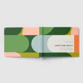 Farbenfrohe Groovy Retro Arch Abstrakte Babydusche Gästebuch (Voll)