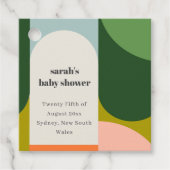 Farbenfrohe Groovy Retro Arch Abstrakte Babydusche Geschenkanhänger (Vorderseite)