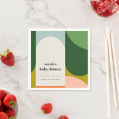 Farbenfrohe Groovy Retro Arch Abstrakte Babydusche Serviette (Beispiel)