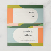 Farbenfrohe Groovy Retro Arch Abstrakte fette Hoch Platzkarte (Außenseite Aufgefaltet)