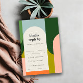 Farbenfrohe Groovy Retro Arch Abstrakte fette Hoch RSVP Karte