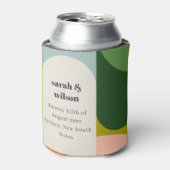 Farbenfrohe Groovy Retro Arch Abstrakte Hochzeit Dosenkühler (Kanne Vorderseite)