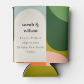 Farbenfrohe Groovy Retro Arch Abstrakte Hochzeit Dosenkühler (Vorderseite)